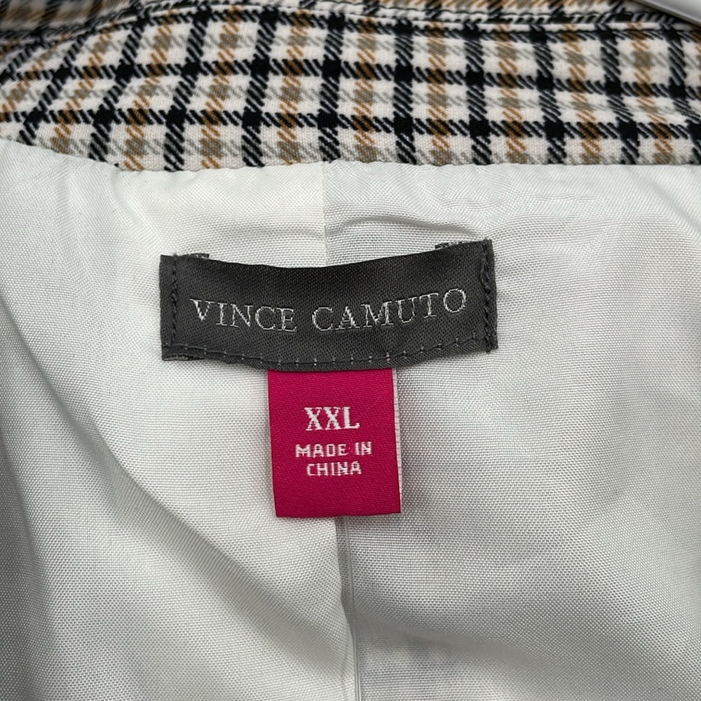 Vince‎ Camuto Plaid One Button Lined Blazer Faux Pockets Lightweight - Picture 9 of 15